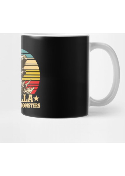 Godzilla Father Of The Monsters Retro Vintage Sunset ,Godzilla Tokyo,Godzilla Birthday ,Father' Kupa Bardak