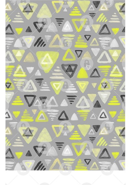 Summer Yellow Triangles On Grey Kupa Bardak