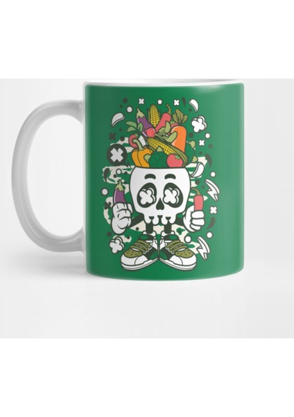 Vegetable Skull Head Kupa Bardak