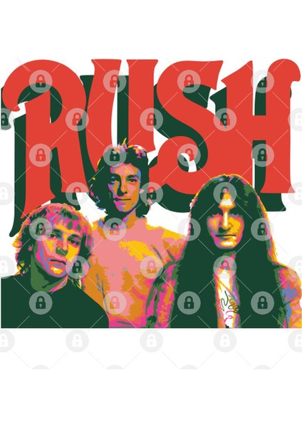 Rush Pop Art. A Canadian Rock Band Consisting Of Geddy Lee. Alex Lifeson. Neil Peart. Rush Kupa Bardak