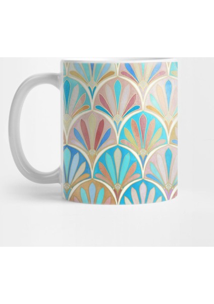 Vintage Twenties Art Deco Pastel Pattern Kupa Bardak