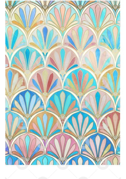Vintage Twenties Art Deco Pastel Pattern Kupa Bardak
