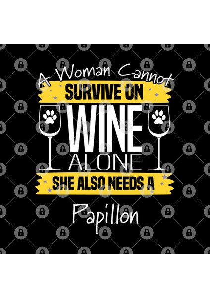 Womens Wine And Papillon Dog Kupa Bardak