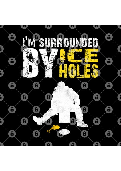Ice Fishing I'M Surrounded By İce Holes Distressed Kupa Bardak