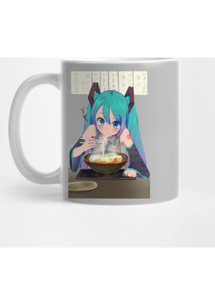 Miku Eat Ramen Kupa Bardak