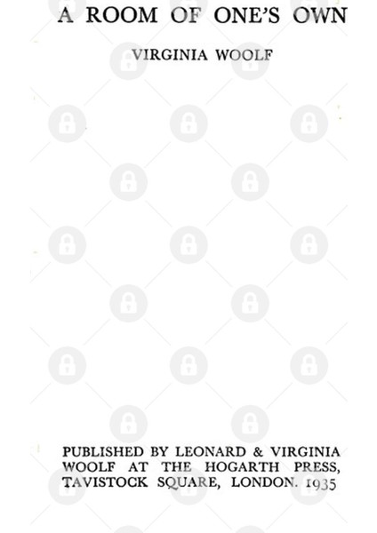 A Room Of One'S Own Virginia Woolf Title Page Kupa Bardak