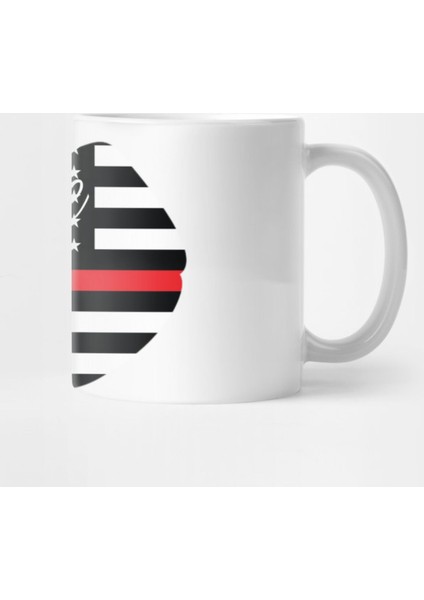 Thin Red Line Firefighter Wife Design Kupa Bardak