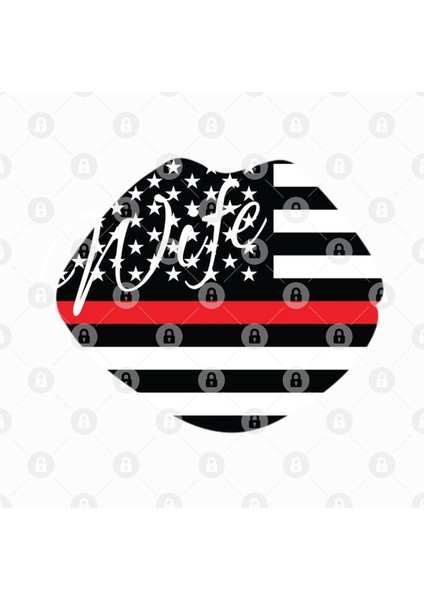 Thin Red Line Firefighter Wife Design Kupa Bardak