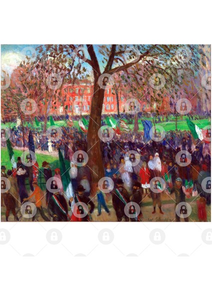 William J. Glackens Parade, Washington Square (1912) Kupa Bardak
