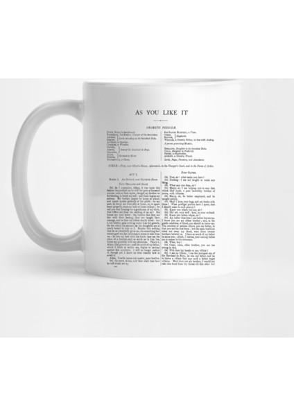 As You Like It William Shakespeare First Page Kupa Bardak