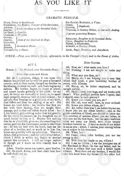 As You Like It William Shakespeare First Page Kupa Bardak