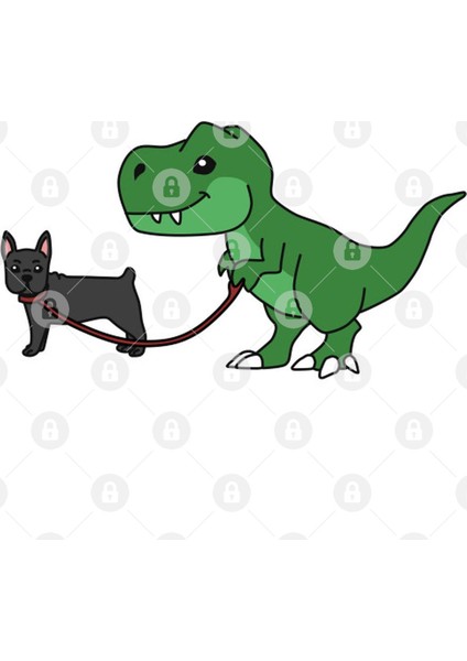 T Rex Dinosaur Walking French Bulldog Kupa Bardak