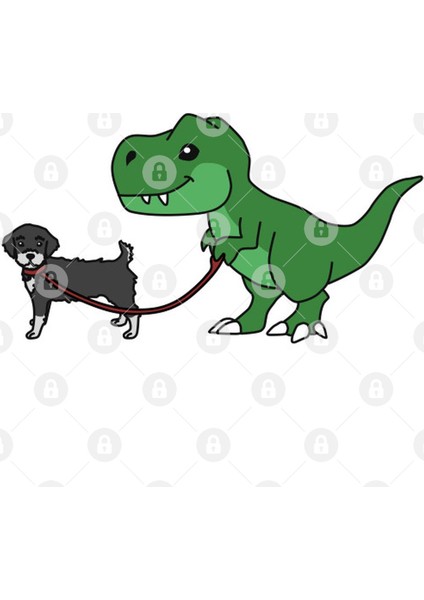 T Rex Dinosaur Walking Schnauzer Kupa Bardak
