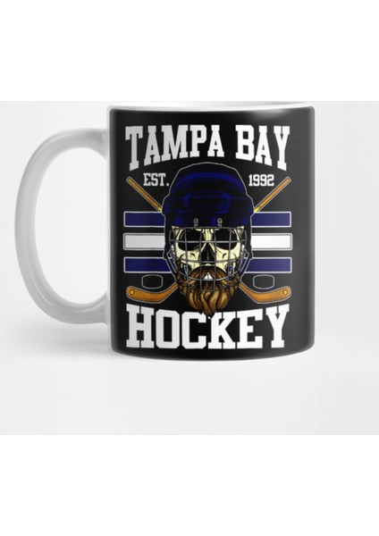 Tampa Bay Hockey With Bearded Skull, Puck And Helmet Kupa Bardak
