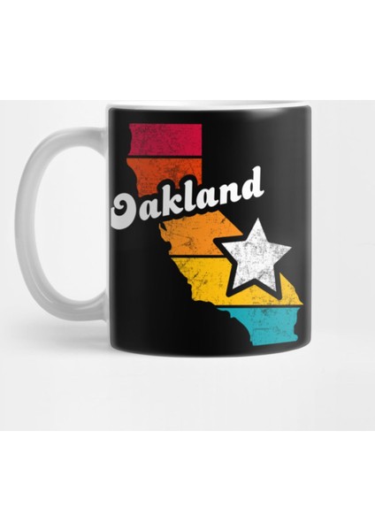 Oakland California Vintage Distressed Souvenir Kupa Bardak
