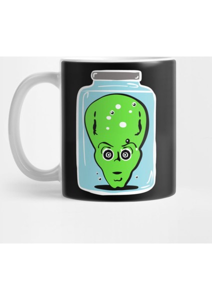 Halloween Retro Alien Head İn A Jar Kupa Bardak