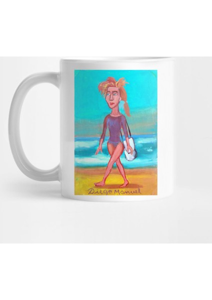 Girl Walking On The Beach Kupa Bardak
