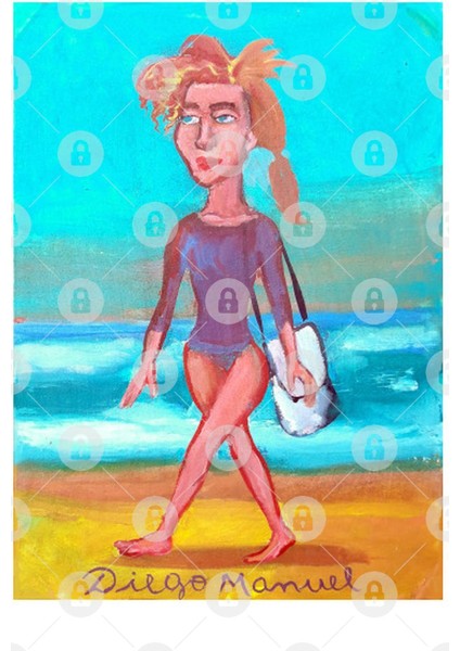 Girl Walking On The Beach Kupa Bardak