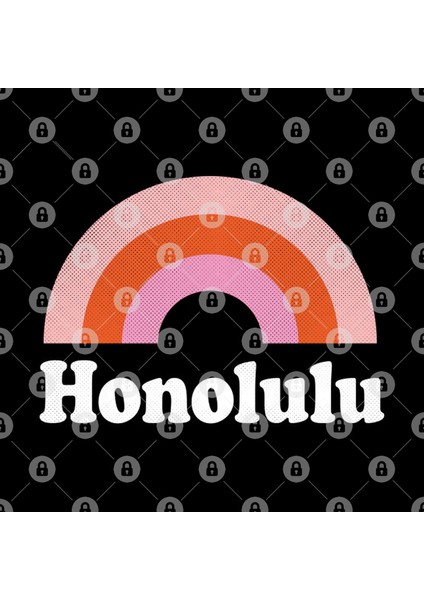 Honolulu, Hawaii - Hı Retro Rainbow And Text Kupa Bardak