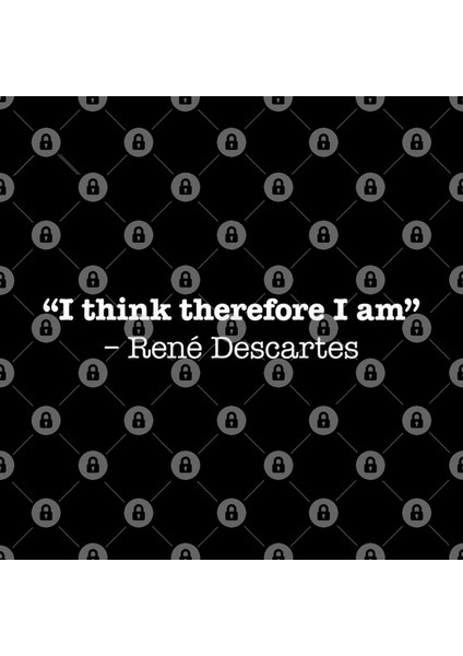 I Think Therefore I Am – René Descartes Quote On Black Kupa Bardak