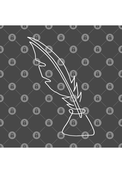 One Line Feather Kupa Bardak
