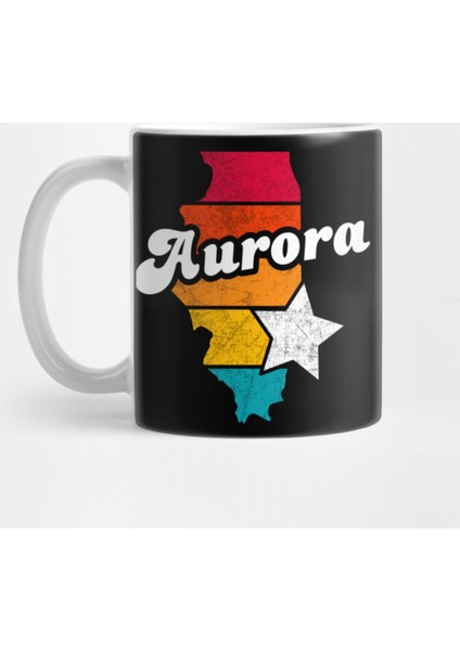 Aurora Illinois Vintage Distressed Souvenir Kupa Bardak