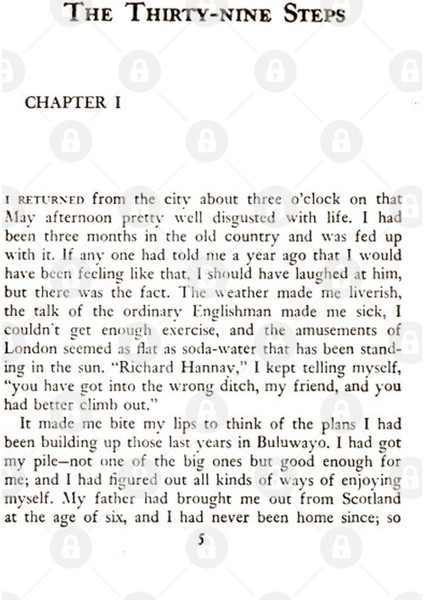The Thirty-Nine Steps John Buchan First Page Kupa Bardak