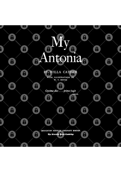 My Antonia Willa Cather Title Page Kupa Bardak