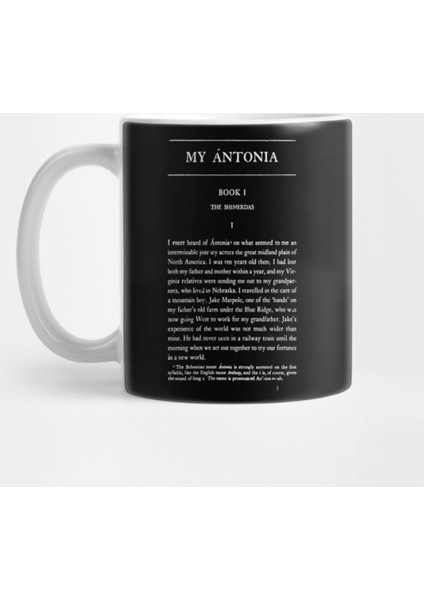 My Antonia Willa Cather First Page Kupa Bardak