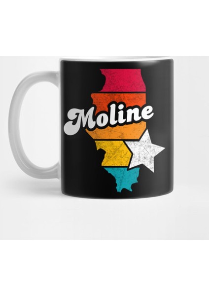 Moline Illinois Vintage Distressed Souvenir Kupa Bardak
