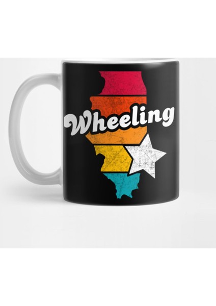 Wheeling Illinois Vintage Distressed Souvenir Kupa Bardak