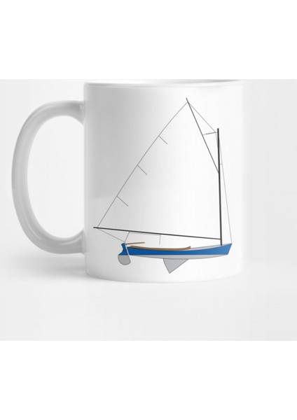 Cotuit Skiff Sailboat - Dark Blue Kupa Bardak