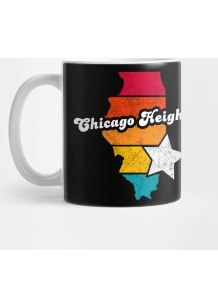Chicago Heights Illinois Vintage Distressed Souvenir Kupa Bardak