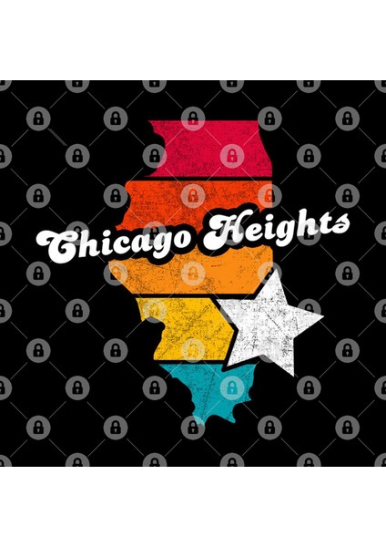 Chicago Heights Illinois Vintage Distressed Souvenir Kupa Bardak
