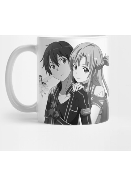 Kirito, Asuna & Yui (Grayscale) Kupa Bardak