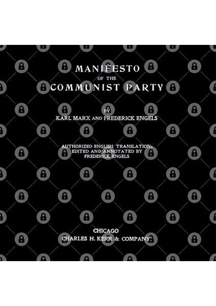 The Communist Manifesto Karl Marx Title Page Kupa Bardak