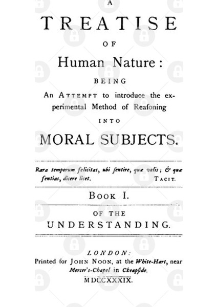 A Treatise Of Human Nature David Hume Title Page Kupa Bardak