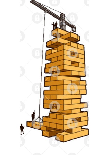 Jenga Building Site Kupa Bardak