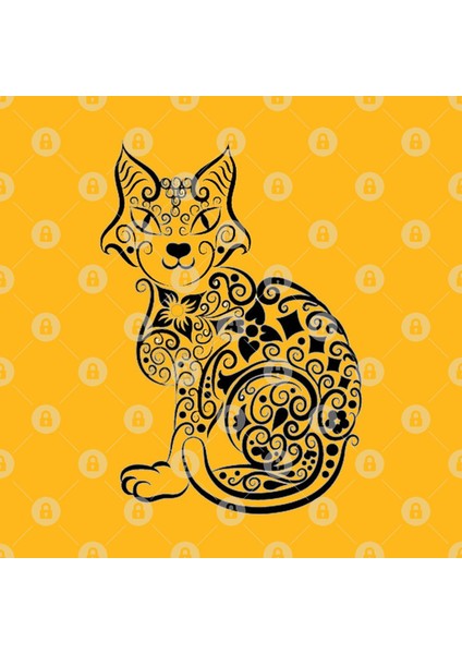 Cat Kitten Line Art Kupa Bardak