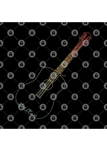 Retro Line Guitar Kupa Bardak