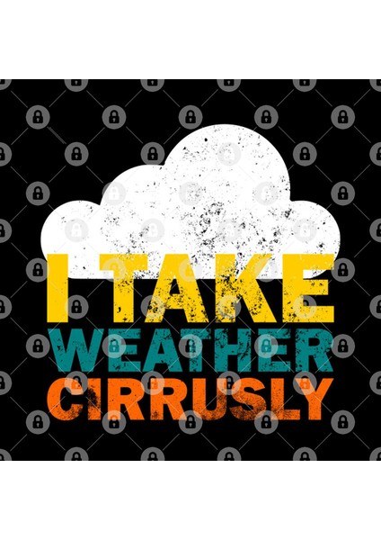 I Take Weather Cirrusly Funny Retro Cloud Design Kupa Bardak