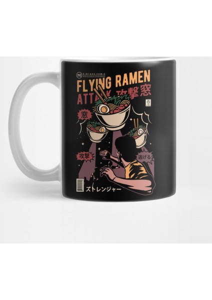Retro Ramen Noodle Japanese Flying Ramen Attack Ramen Lover Kupa Bardak