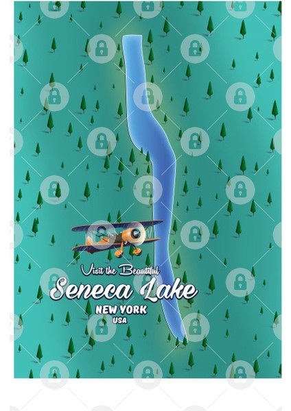 Seneca Lake, Nyc Lake Map Kupa Bardak