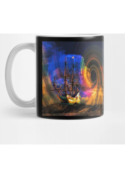 Stormy Dark Sea & Deep Blue Water Artwork Kupa Bardak