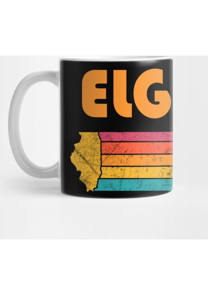 Elgin Illinois Vintage Distressed Souvenir Kupa Bardak