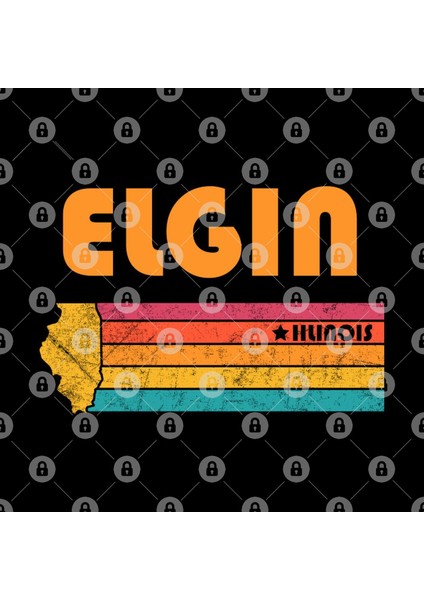 Elgin Illinois Vintage Distressed Souvenir Kupa Bardak