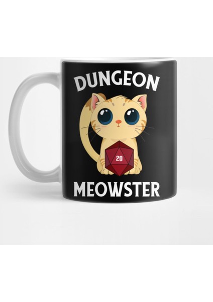 Dungeon Meowster D20 Dice Crawler Rpg Slayer For Gamers Kupa Bardak
