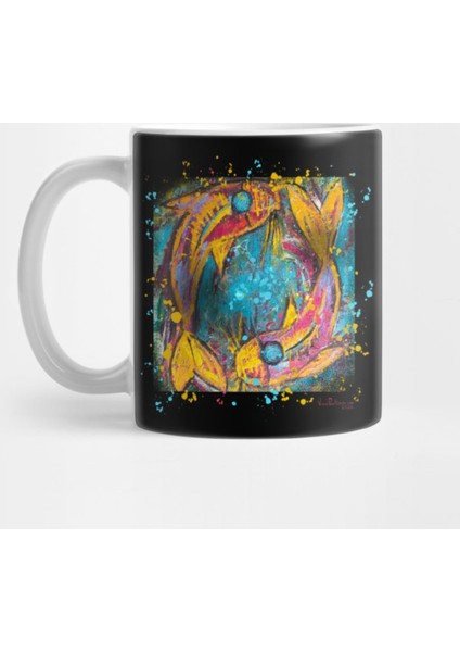 Koi Fish Yin Yang Abstract Kupa Bardak