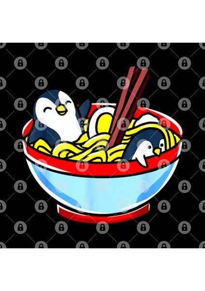 Kawaii Penguin Ramen Noodle Kupa Bardak