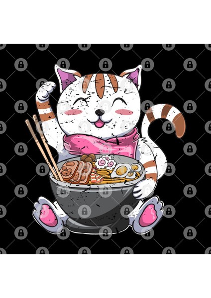 Cat Kawaii Ramen Noodles Kupa Bardak